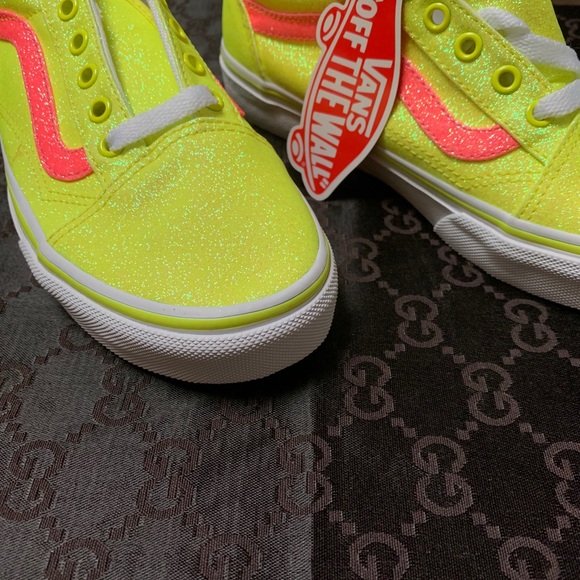 Vans Old Skool (Neon Glitter) Yellowtrwhite - Picture 2 of 4